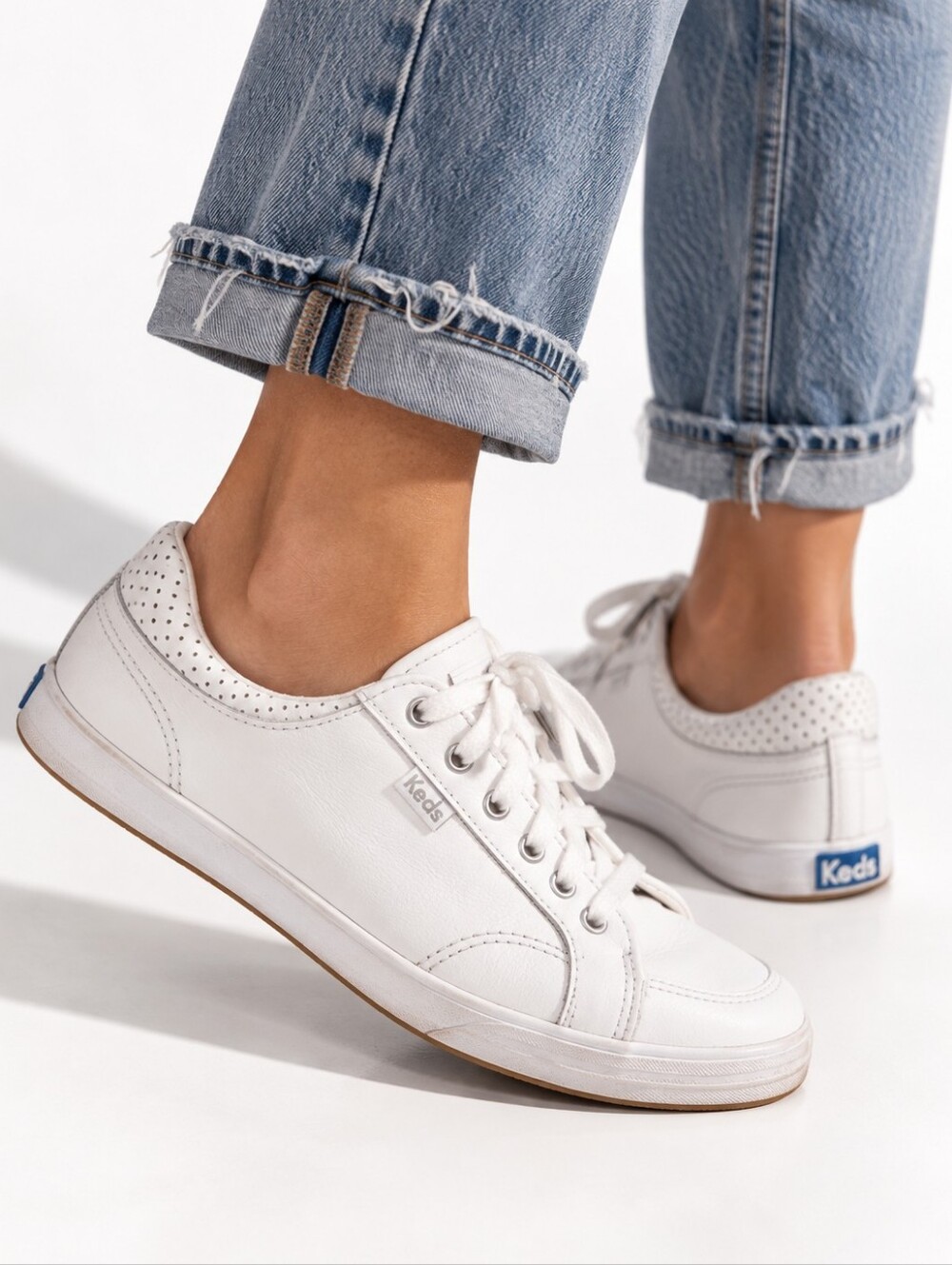 Keds Softerra White Leather Low Top Sneakers Women’s 7.5